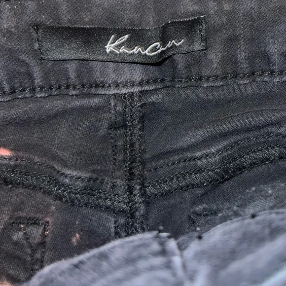 KanCan Black, Cream Red Distressed High Waist Fray Hem Jean Debim Shorts Size 27 - Picture 9 of 10